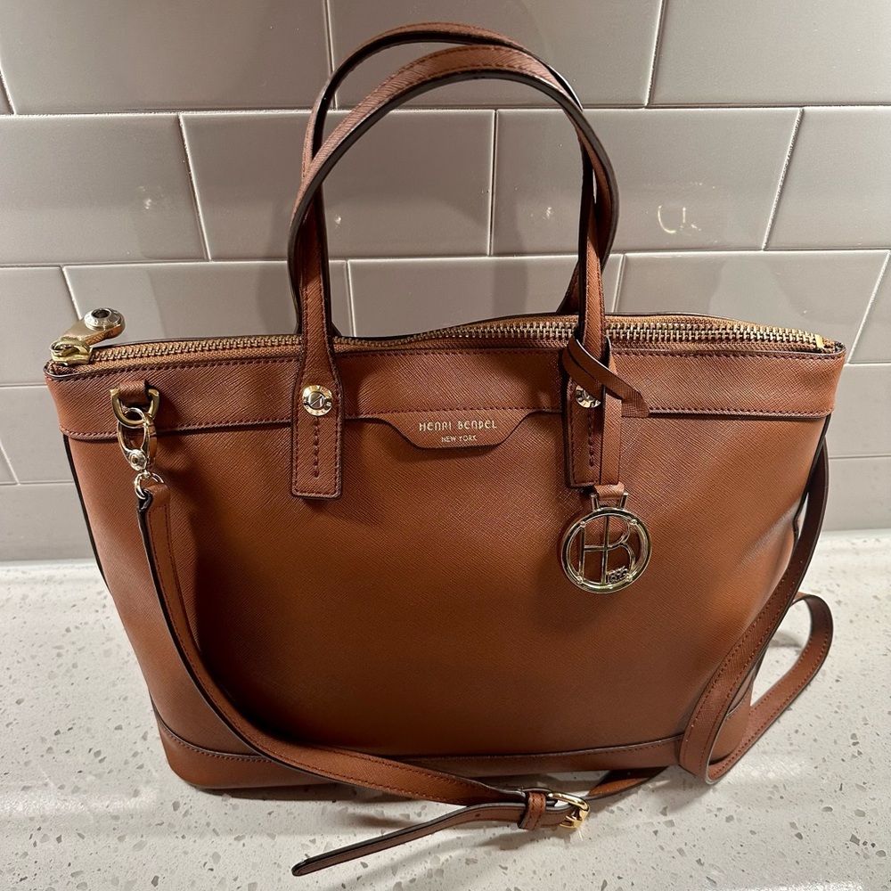 Henri Bendel West 57th satchel purse brown